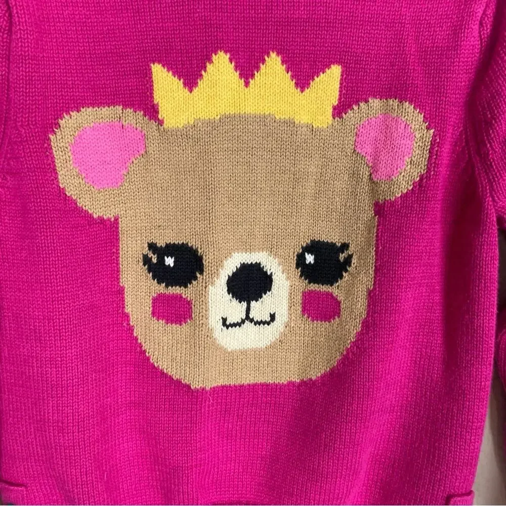 Gymboree Pink Princess Bear Sweater 3T